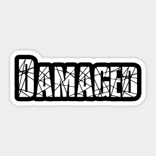 Damaged Broken White Text Sticker